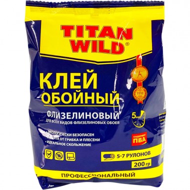 Клей для флизелиновых обоев Titan Wild (5-7 рулонов) без индикатора  200 г — Городок мастеров