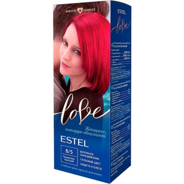 Краска-уход для волос Estel Love №8/5 гранатово-красный — Городок мастеров