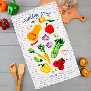 Полотенце вафельное 35х60 см &quot;Healthy food&quot; Доляна, 100% хлопок — Городок мастеров