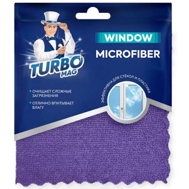 Салфетка бытовая Window д/стекол и зеркал микрофибра 30*30см — Городок мастеров