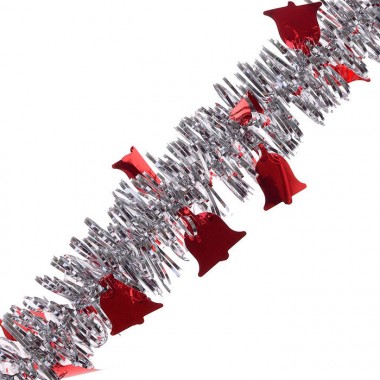 Мишура новогодняя Морозко &quot;Колокольчики-2&quot; d=4 см, цвет красный/серебро длина 2,7 м — Городок мастеров