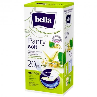 Прокладки гигиенические ежедневные Bella Panty Soft Herbs tilia 20 шт с экстрактом липового цвета — Городок мастеров