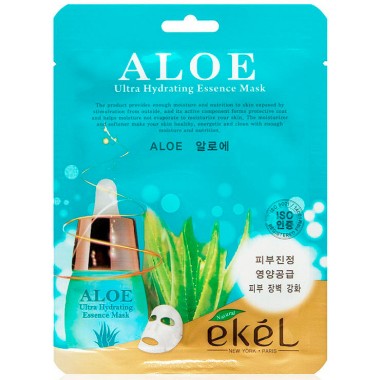 Маска для лица тканевая Ekel Essence &quot;Алоэ&quot; увлажняющая 25гр — Городок мастеров
