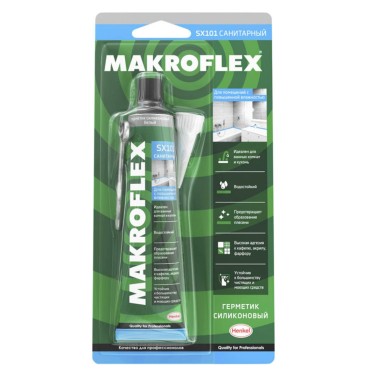 Герметик Makroflex силиконовый санитарный белый SX101 70мл (1/12) — Городок мастеров