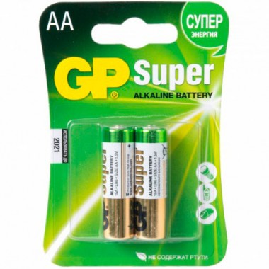 Батарейка LR6АА  GP Super Alkaline BL-2 2 шт — Городок мастеров