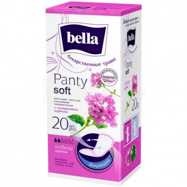 Прокладки гигиенические ежедневные Bella Panty Soft Herbs verbena 20 шт с экстрактом вербены — Городок мастеров