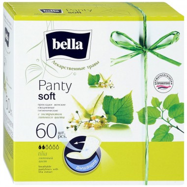 Прокладки гигиенические ежедневные Bella Panty Soft Herbs tilia 60 шт с экстрактом липового цвета — Городок мастеров