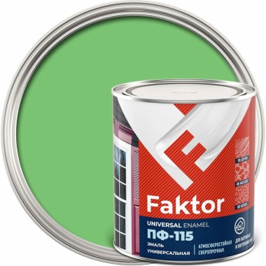 Эмаль ПФ-115 Faktor салатная 0.8 кг — Городок мастеров