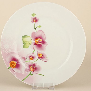 Тарелка десертная фарфоровая 18 см &quot;Орхидея&quot; Коралл — Городок мастеров