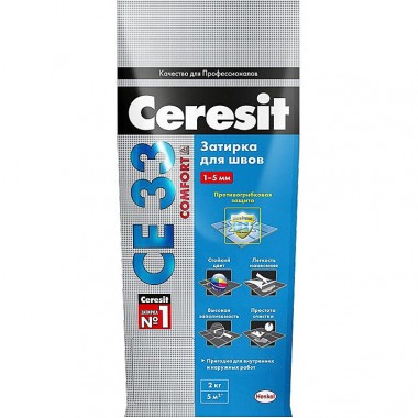 Затирка для плитки цементная Ceresit СЕ 33 Comfort 2 кг цвет №88 темно-синий — Городок мастеров