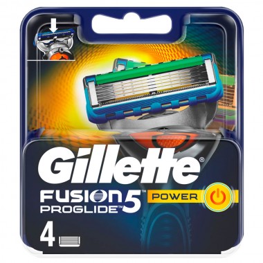 Кассеты сменные для мужских бритвенных станков Gillette Fusion 5 ProGlide Power 4 шт — Городок мастеров