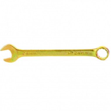 Ключ комбинированный 24 мм Сибртех желтый оцинкованный — Городок мастеров