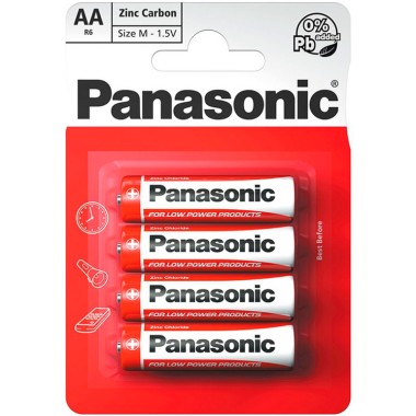 Батарейка R6АА Panasonic Zinc Carbon BL-4 1.5V солевая 4шт — Городок мастеров