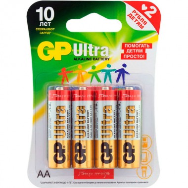 Батарейка LR6АА GP Ultra Alkaline BL-4 4 шт — Городок мастеров