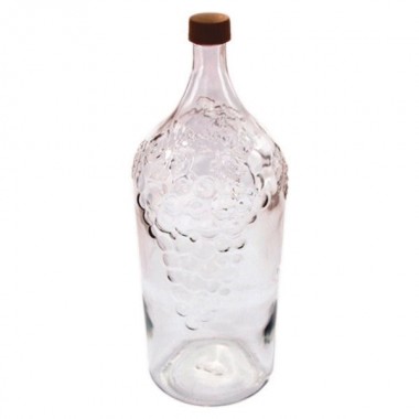 Бутыль стеклянная 2 литра Виноград с пробкой — Городок мастеров