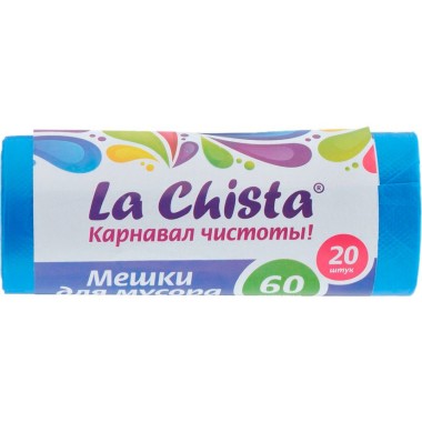 Пакет для мусора La Chista 60л синие 20шт — Городок мастеров