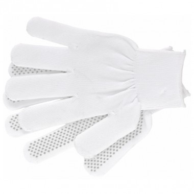 Перчатки нейлоновые ПВХ-покрытие &quot;Точка&quot; 13 класс защиты белые, размер L — Городок мастеров