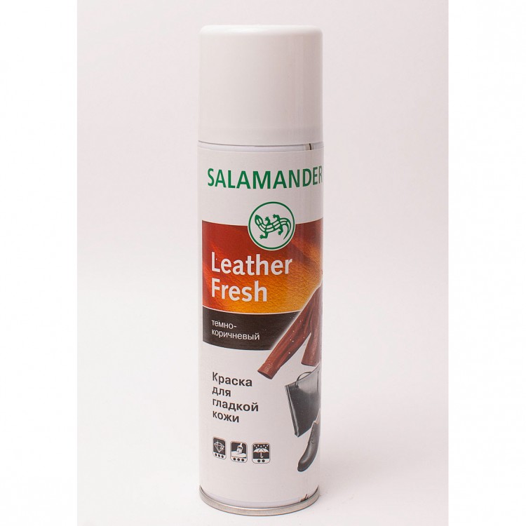 Краска для кожаных курток черная. Краска восстановитель для кожи Salamander. Саламандер краска спрей для гладкой кожи. Аэрозоль-краска для гладкой кожи Salamander Leather Fresh черный, 250мл. Краска для кожи коричневая саламандер.