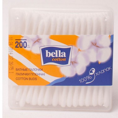 Ватные палочки Bella Сotton 200 шт пластик — Городок мастеров
