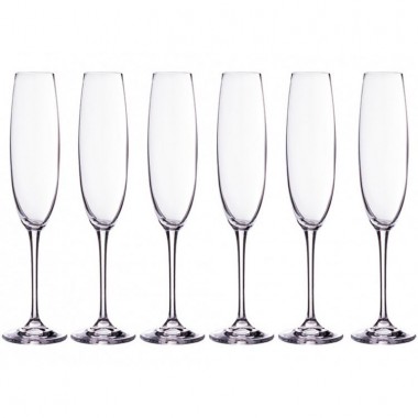 Набор бокалов для шампанского 250 мл Crystalite Bohemia &quot;Fulica&quot; 6 шт — Городок мастеров