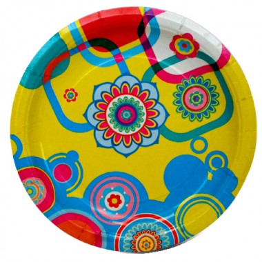 Тарелка одноразовая бумажная лакированная  Fiesta &quot;Адажио&quot; 230 мм  6 шт — Городок мастеров