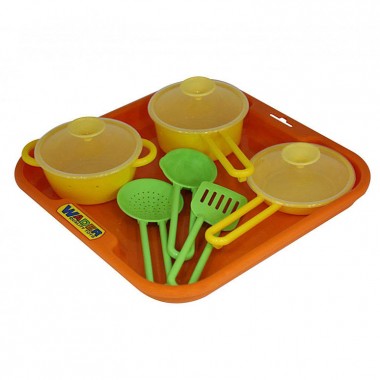 Набор детской посуды Поваренок №2 с подносом — Городок мастеров