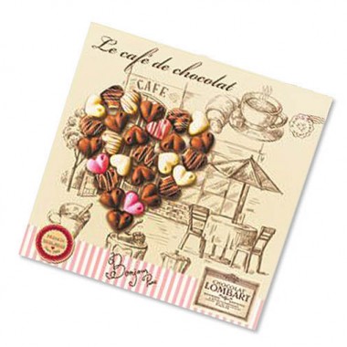 Салфетки бумажные 33х33 см Art Bouquet &quot;Шоколадное сердце&quot; 3 слоя 20 шт — Городок мастеров